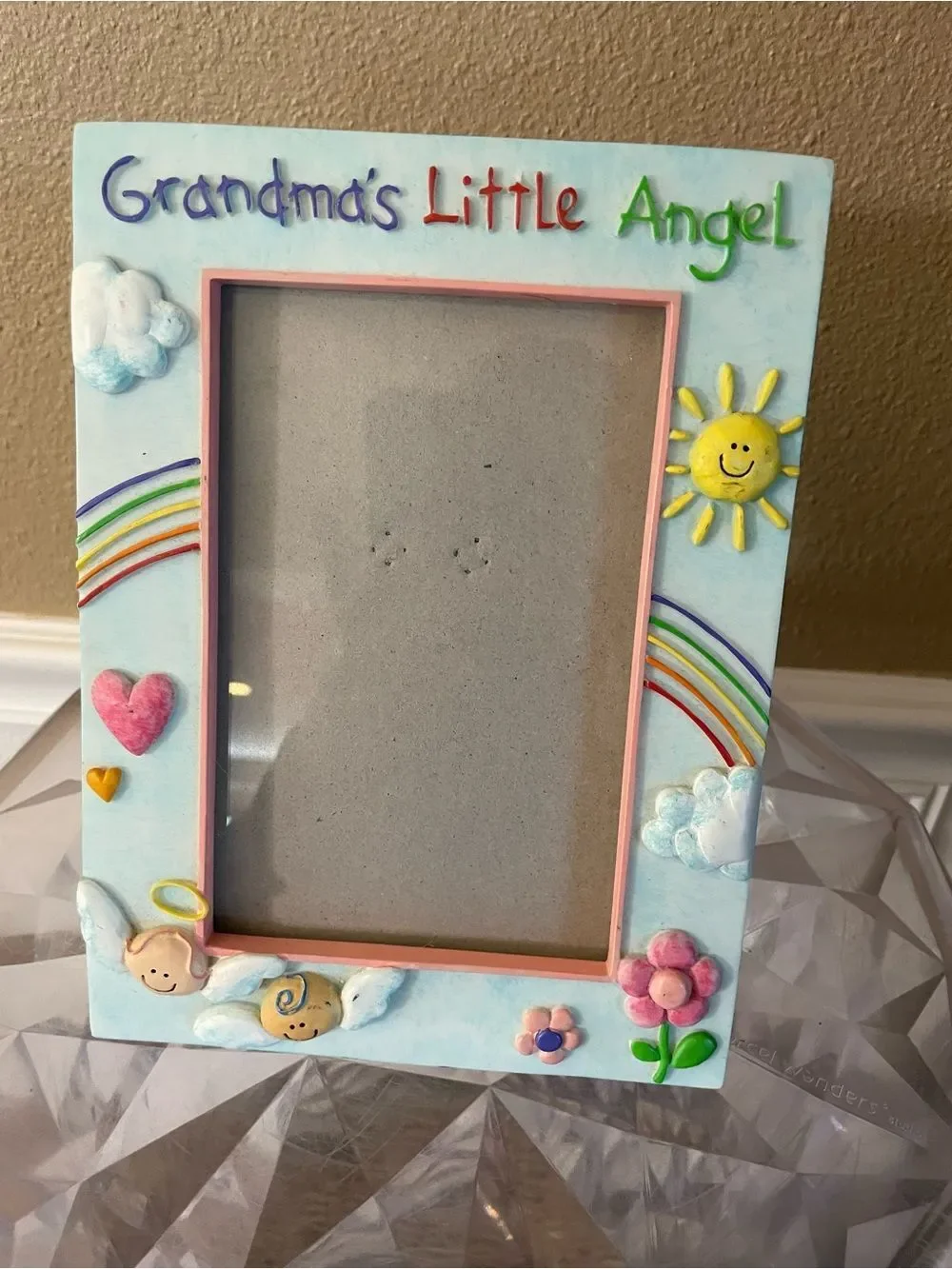 Grandmas Little Angel Rainbow Sunshine 5x7 Vintage Picture Frame